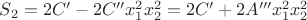 $S_2=2C'-2C''x_1^2x_2^2=2C'+2A'''x_1^2x_2^2$