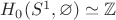 $H_0(S^1,\varnothing)\simeq\mathbb{Z}$