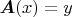 $\boldsymbol{A}(x) = y$