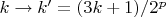 $k\to k'=(3k+1)/2^p$