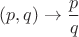 $(p,q)\to \dfrac pq$