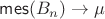 $\mathsf{mes}(B_n)\to \mu$