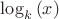 $\log _k \left(x\right)$