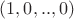 $(1,0,..,0)$