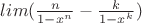 $lim (\frac{n}{1-x^{n}}-\frac{k}{1-x^{k}})$