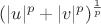 $(|u|^p+|v|^p)^{\frac{1}{p}}$