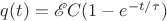 $q(t)=\mathscr{E} C(1- e^{-t/\tau})$