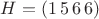 $H = (1\, 5\, 6\, 6)$