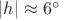 $|h| \approx 6^\circ$