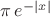 $\pi\,e^{-|x|}$
