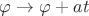 $\varphi \rightarrow \varphi + a t$
