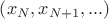 $ \[\left( {{x_N},{x_{N + 1}},...} \right)\]$
