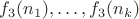 $f_3(n_1), \dots, f_3(n_k)$ $f_3(n_1), \dots, f_3(n_k)$