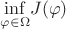 $\underset{\varphi \in \Omega} \inf J(\varphi)$