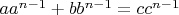 $aa^{n-1}+bb^{n-1}=cc^{n-1}$
