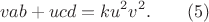 $$vab+ucd=ku^2v^2. \qquad (5)$$