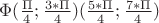 $ \Phi элемент (\frac{\Pi}{4}; \frac{3*\Pi}{4}) и (\frac{5*\Pi}{4}; \frac{7*\Pi}{4}) $