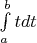 $\[\int\limits_a^b {tdt} \]$