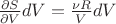 $\frac{\partial S}{\partial V}dV=\frac{\nu R}{V}dV$