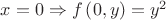 $\[
x = 0 \Rightarrow f\left( {0,y} \right) = y^2 
\]$
