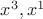 $x^3, x^1$