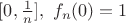 $[0, \frac 1 n], \ f_n (0)=1$