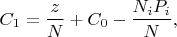 $$C_1=\frac z N +C_0-\frac {N_iP_i} N,$$