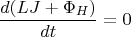 $$\frac{d(L J + \Phi_H)}{dt} = 0$$