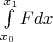 $\int\limits_{x_0}^{x_1}F dx$