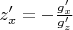 $z'_x=-\frac{g'_x}{g'_z}$