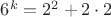 $6^k=2^2+2\cdot2$