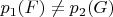 $p_1(F)\ne p_2(G)$