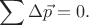 $$\sum\Delta\vec{p}=0.$$