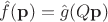 $\hat{f}(\mathbf{p})=\hat{g}(Q\mathbf{p})$