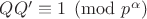 $QQ' \equiv 1 \pmod{p^\alpha}$