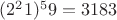 $(2^21) ^59 = 3183$