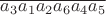 $\overline{a_3a_1a_2a_6a_4a_5}$