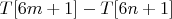 $T[6m+1]-T[6n+1]$