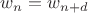 $w_n = w_{n+d}$