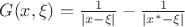 $G(x, \xi) = \frac{1}{|x - \xi|} - \frac{1}{|x^* - \xi|}$
