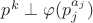 $p^k \perp \varphi(p_j^{a_j})$