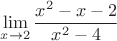 $$\lim\limits_{x\to 2}\frac{x^2-x-2}{x^2-4}$$