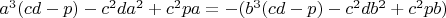 $a^3(cd-p)-c^2da^2+c^2pa=-(b^3(cd-p)-c^2db^2+c^2pb)$