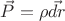 $\vec{P} = \rho\vec{dr}$