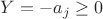 $Y = -a_j \ge 0$