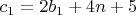 $c_1 = 2b_1 + 4n + 5$