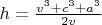 $h= \frac {v^3+c^3+a^3} {2v}$