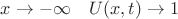 $\quad x\rightarrow-\infty\quad U(x,t)\rightarrow 1$ $\quad x\rightarrow-\infty\quad U(x,t)\rightarrow 1$