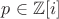 $p\in \mathbb Z[i]$