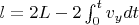 $l=2L-2\int_0^t v_y dt$